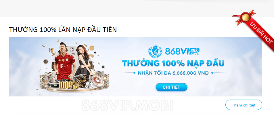 khuyến mãi nạp lần đầu tại 868VIP khuyến mãi nạp lần đầu tại 868VIP